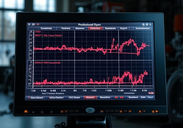 Detailed dyno chart showing horsepower and torque gains after ECU tuning