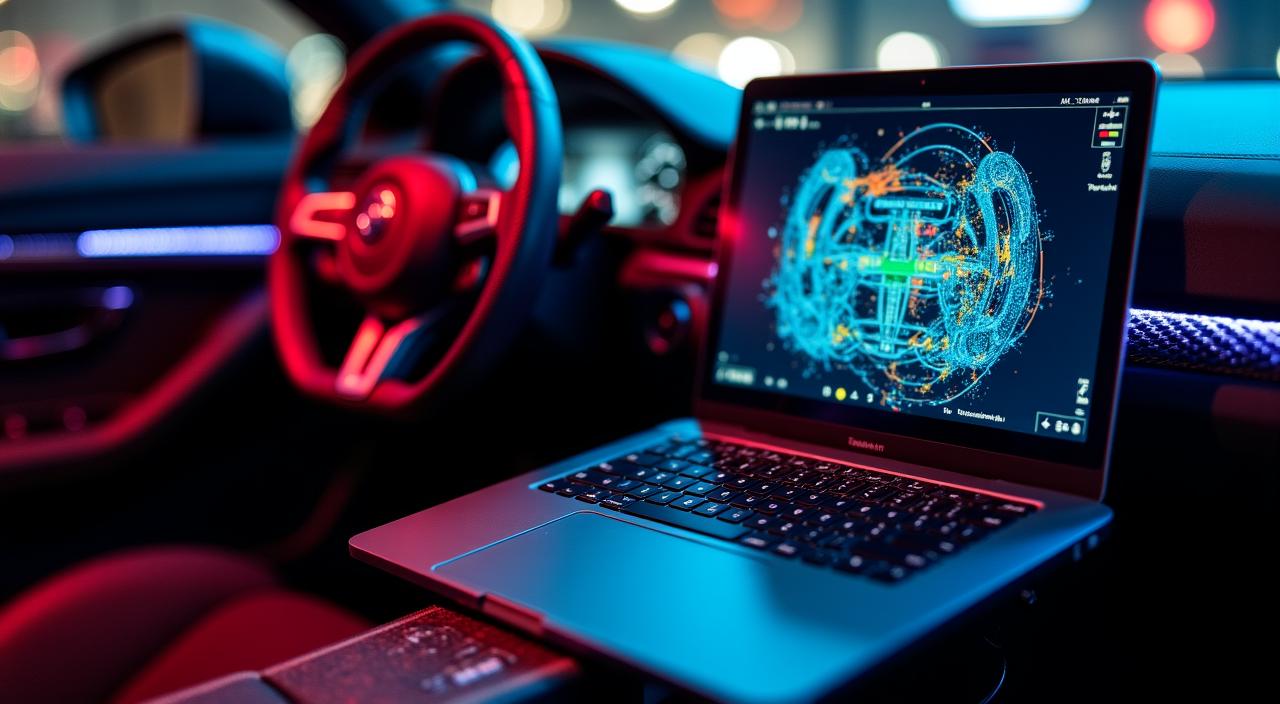 Professional technician performing high-end ECU remapping on a performance vehicle